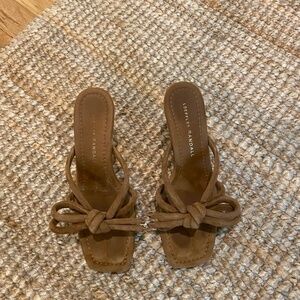 Loeffler Randall suede bow heels